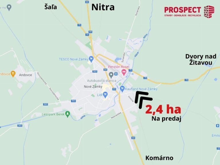 Pozemok na predaj, Nové Zámky - mapa